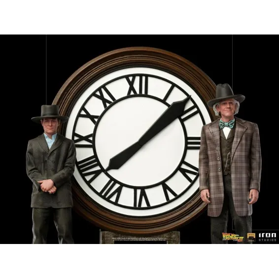 Figurine Iron Studios Retour vers le Futur III - Deluxe Art Scale 1/10 Marty and Doc at the Clock 5