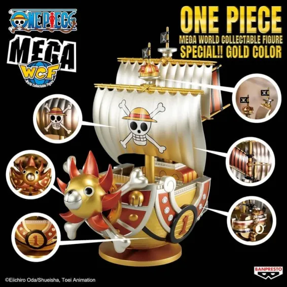 Figura Banpresto One Piece - Mega WCF Thousand Sunny Special Gold Color 5