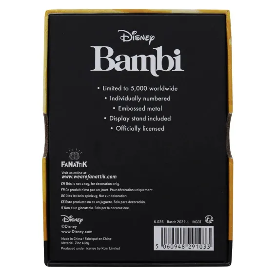Disney Peter Pan - Lingot Bambi Limited Edition Fanattik 3