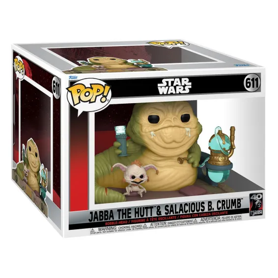 Star Wars Return of the Jedi 40th Anniversary - Figurine Jabba The Hutt & Salacious B. Crumb Deluxe POP! 2