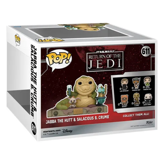 Star Wars Return of the Jedi 40th Anniversary - Figurine Jabba The Hutt & Salacious B. Crumb Deluxe POP! 3