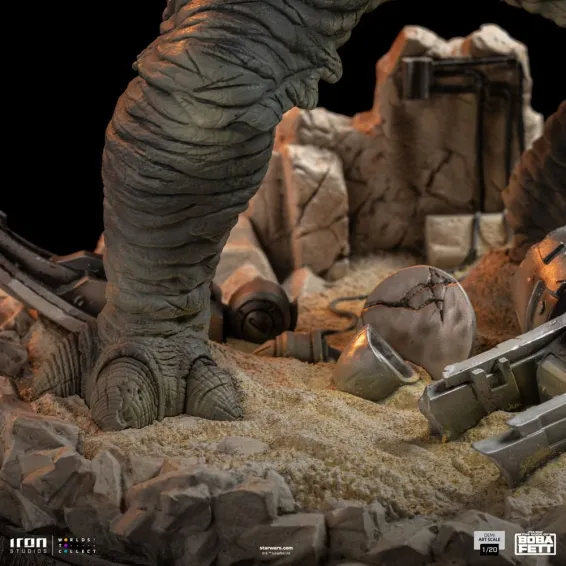 Star Wars: The Book of Boba Fett - Demi Art Scale 1/20 - Boba Fett & Rancor Figure Iron Studios 11