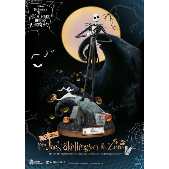 Disney Nightmare Before Christmas - Master Craft - Jack Skellington & Zero Figure Beast Kingdom