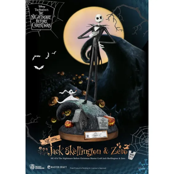 Disney Pesadilla antes de Navidad - Master Craft - Figura Jack Skellington & Zero Beast Kingdom