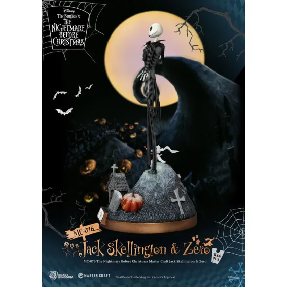 Disney Nightmare Before Christmas - Master Craft - Jack Skellington & Zero Figure Beast Kingdom 3