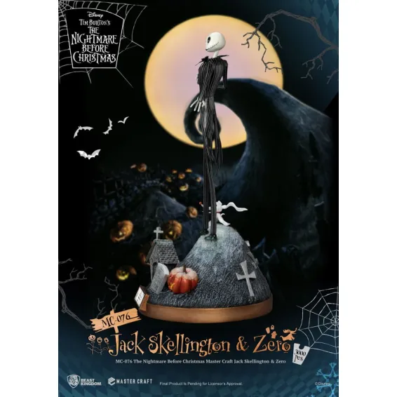 Disney Pesadilla antes de Navidad - Master Craft - Figura Jack Skellington & Zero Beast Kingdom 3