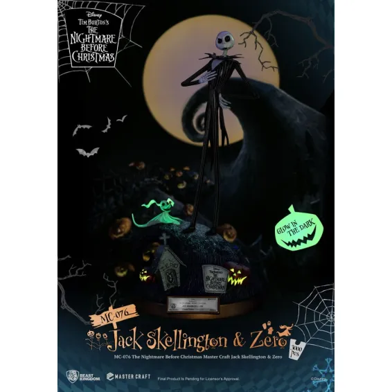 Disney Nightmare Before Christmas - Master Craft - Jack Skellington & Zero Figure Beast Kingdom 5