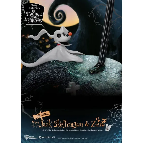Disney Nightmare Before Christmas - Master Craft - Jack Skellington & Zero Figure Beast Kingdom 7