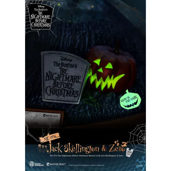 Disney Nightmare Before Christmas - Master Craft - Jack Skellington & Zero Figure Beast Kingdom 8