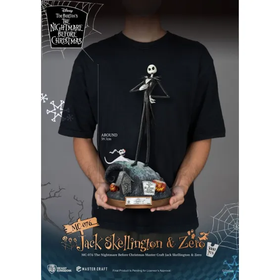 Disney Nightmare Before Christmas - Master Craft - Jack Skellington & Zero Figure Beast Kingdom 10
