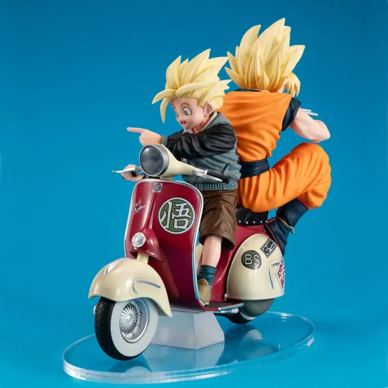 Dragon Ball Z - Desktop Real McCoy Ex - Figurine Super Saiyan Son Goku & Super Saiyan Son Gohan & Motorbike PRÉCOMMANDE Megahous