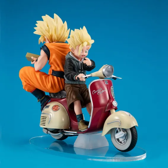 Dragon Ball Z - Desktop Real McCoy Ex - Figurine Super Saiyan Son Goku & Super Saiyan Son Gohan & Motorbike PRÉCOMMANDE Megahous