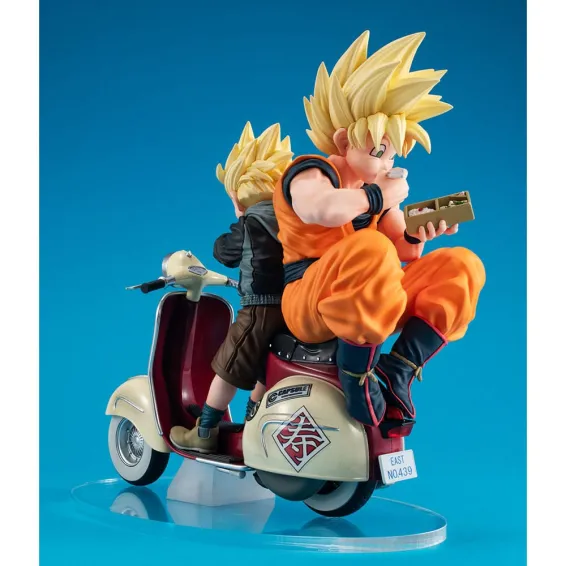 Dragon Ball Z - Desktop Real McCoy Ex - Figurine Super Saiyan Son Goku & Super Saiyan Son Gohan & Motorbike PRÉCOMMANDE Megahous